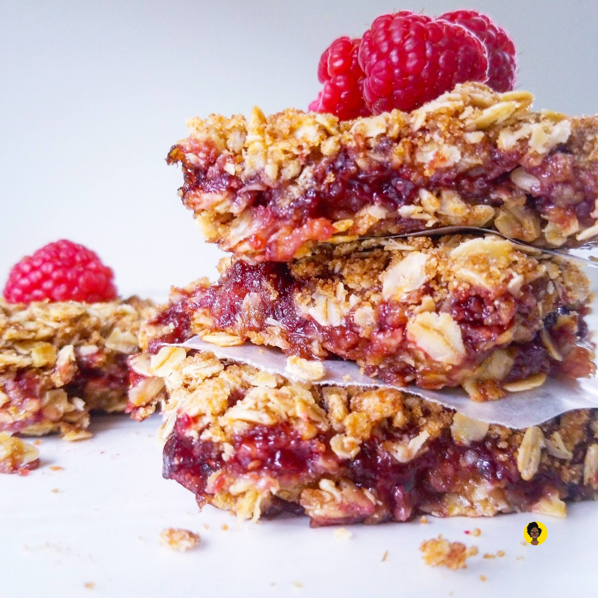 GlutenFree Raspberry Jam Oatmeal Bars TastyBits Black Allergy Mama