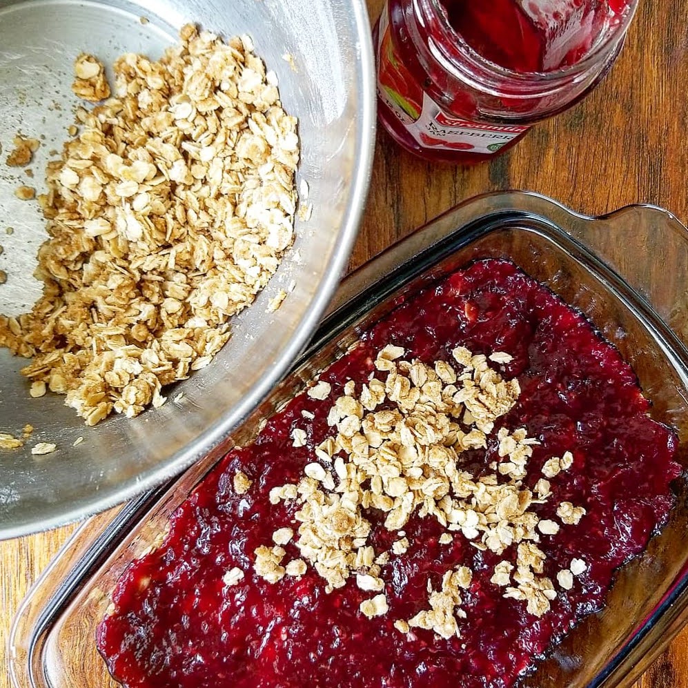 GlutenFree Raspberry Jam Oatmeal Bars TastyBits Black Allergy Mama