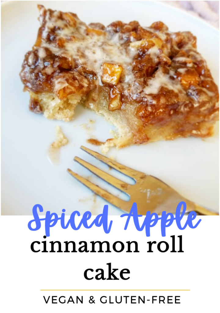 Vegan spiced apple cinnamon roll cake 